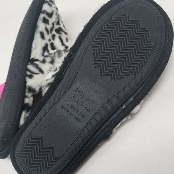 NWT. BETSEY JOHNSON WHITE LEOPARD SLIPPERS. SZ M. - Picture 12 of 15
